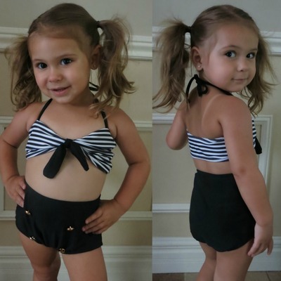 Retro high-waist swimsuit