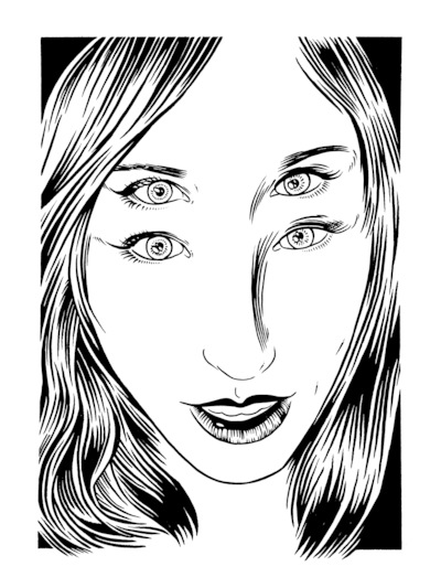 original pen and ink - 4 eyed crystal