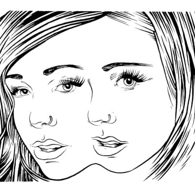 Original pen and ink - janus amanda