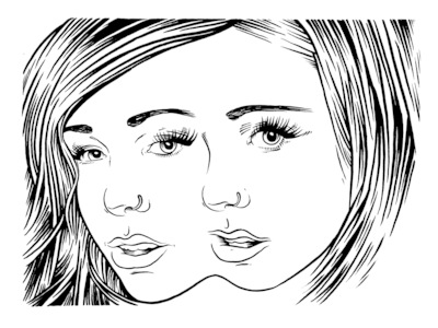 original pen and ink - janus amanda