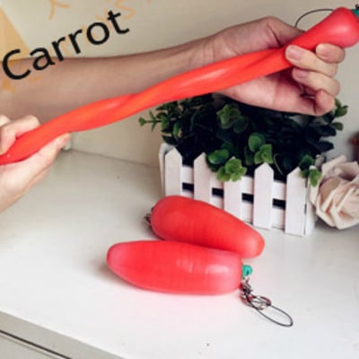 Carrot stretchy  fruit squeeze toy charm