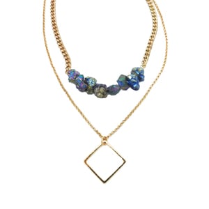Titanium Pyrite Layered Necklace