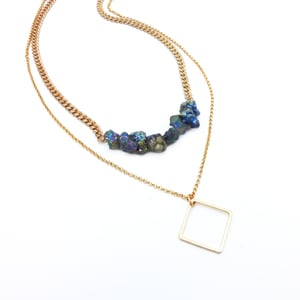 Titanium Pyrite Layered Necklace - Thumbnail 1