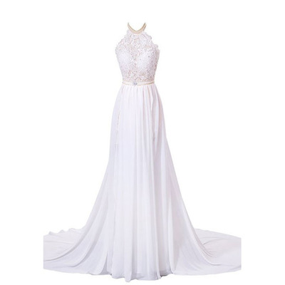 Gorgeous crystal lace prom dresses,chiffon prom dresses,formal party gowns,hanging neck prom dresses,long prom dresses,pd3900381