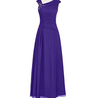 Largos Cap Sleeve Prom Dresses,Floor-Length Prom Dresses,Chiffon Prom Dresses,Long Prom Dresses,Sexy Prom Dresses,PD3900382 - Thumbnail 1