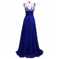 Elegant Full-length Evening Dresses,Illusion Neck Floral Evening Dresses,Chiffon Evening Dresses,PD3900384 - Thumbnail 1