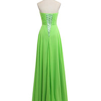 Sweetheart Long Prom Dresses,Chiffon Prom Dresses,Strapless Prom Dresses,Crystal Prom Dresses,PD3900388 - Thumbnail 1