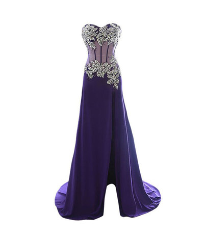 Largos Long Prom Dresses,with Slit Prom Dresses,Rhinestone Prom Dresses,See Through Prom Dresses,PD3900389