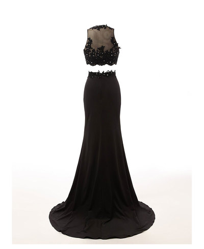 Elegant Long Prom Dresses,Sheer Lace Black Prom Dresses,Two Piece Prom Dresses,Formal Prom Ball Evening Dresses,Prom Dresses,PD3900392