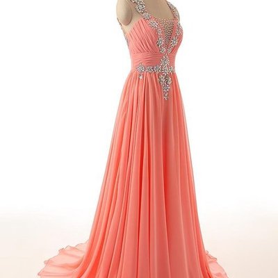 Sparkling crystals evening dresses,chiffon evening dresses,open back evening dresses,long evening dresses,pd3900395