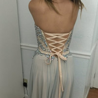 Sweetheart Prom Dresses,Strapless Prom Dresses,Evening Party Gowns,With Slit Prom Dresses,Beading Prom Dresses,PD3900397 - Thumbnail 1