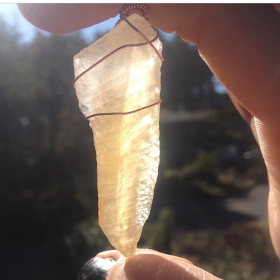 Honey calcite pendant