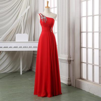 New Arrival Sexy A-Line Red Prom Dresses,Chiffon Prom Dresses,Floor Length Evening Dresses Party Formal Dresses,PD3900401