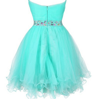 Lovely Handmade Short Tulle Sweetheart Prom Dress with Beadings, Homecoming Dresses, Party Dresses - Thumbnail 1