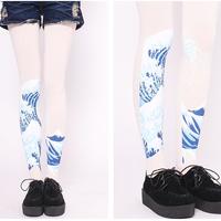 Sea Waves Pattern Leggings - Thumbnail 1