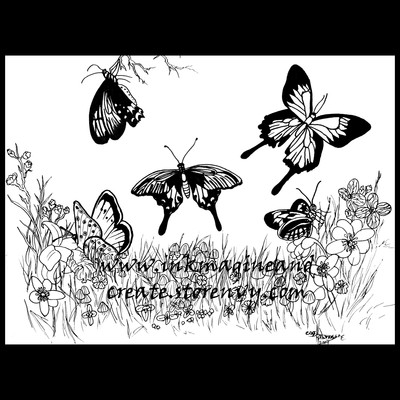 Coloring poster: butterflies