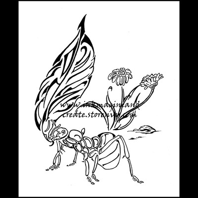 Coloring poster: tribal ant