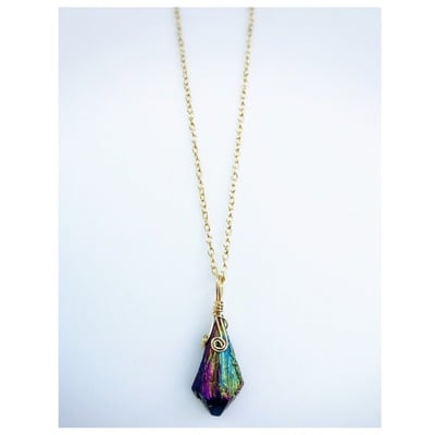 Titanium quartz pendant necklace