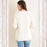 Lace-Up Knit Sweater - Thumbnail 1