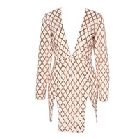 Sequin Plunge Party Dress - Thumbnail 3