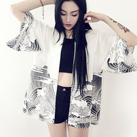 Harajuku retro cardigan jacket - Thumbnail 3