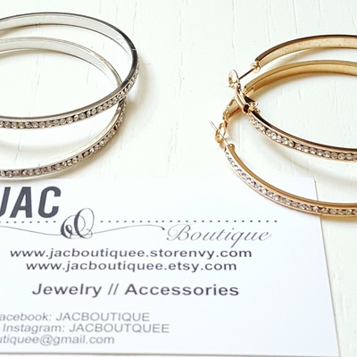 Rhinestone hoop earrings 