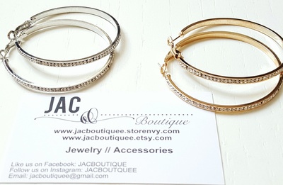 Rhinestone Hoop Earrings 