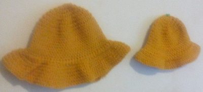 Mother & Baby Daughter Crochet Wide Brimmed Hat 