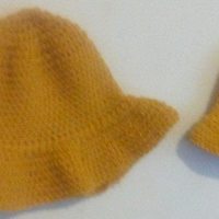 Mother & Baby Daughter Crochet Wide Brimmed Hat  - Thumbnail 1
