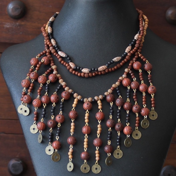 Boho Necklace with Coin Fringe