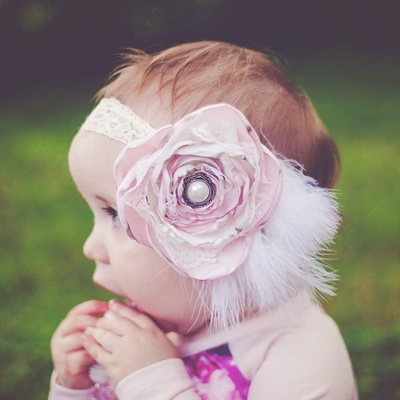 French biscotti flower headband or clip