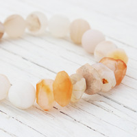 Peach Botswana Agate Druzy beaded bracelet - Thumbnail 1