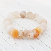 Peach Botswana Agate Druzy beaded bracelet