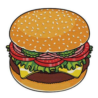 Cheese burger beach blanket