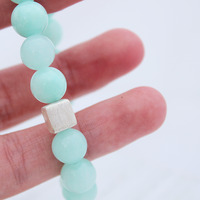 Tiffany Blue Mountain Jade Sterling Silver beaded bracelet - Thumbnail 2