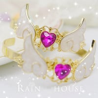 Gem love angel wings bracelet wrist strap - Thumbnail 1
