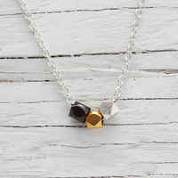 Sterling Silver Ombre Geometric Necklace - Thumbnail 2