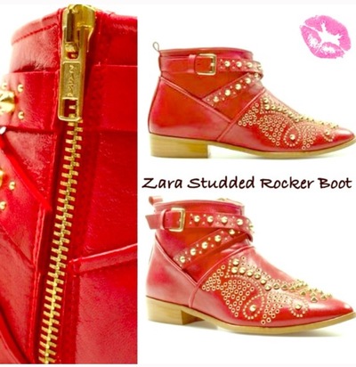 Zara leather rocker boot