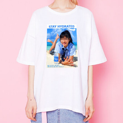 Pocari spoof image girl tee ( 2 colors ) 