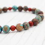 Aqua Terra Sky Blue & African Red Jasper beaded bracelet-2