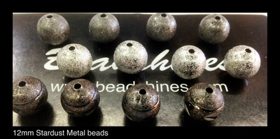 12mm Stardust Metal beads (12 pcs)