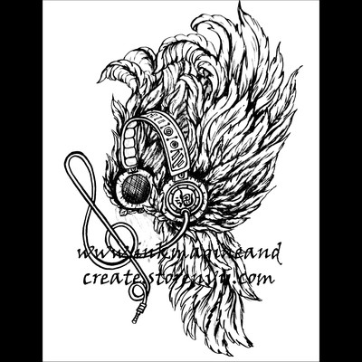 Coloring poster: music of flight