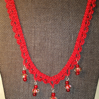 Crocheted Lace Necklace - Thumbnail 3
