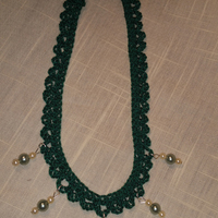 Crocheted Lace Necklace - Thumbnail 4
