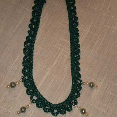 Crocheted lace necklace