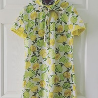 60's Limes and Lemons Print Dress - Thumbnail 1