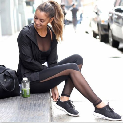 Tisha sheer black sporty leggings