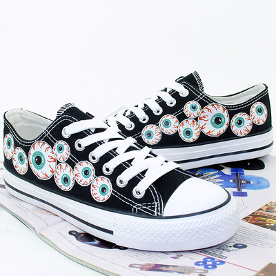Harajuku eye painted canvas shoes