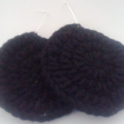 Crochet black earrings