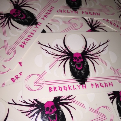 Booklyn pagan skull sticker ( 3 pack of stickers for $5 )